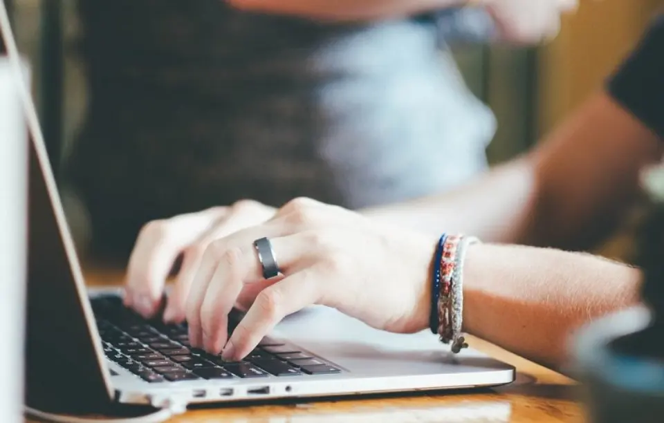 A designer at work building a website