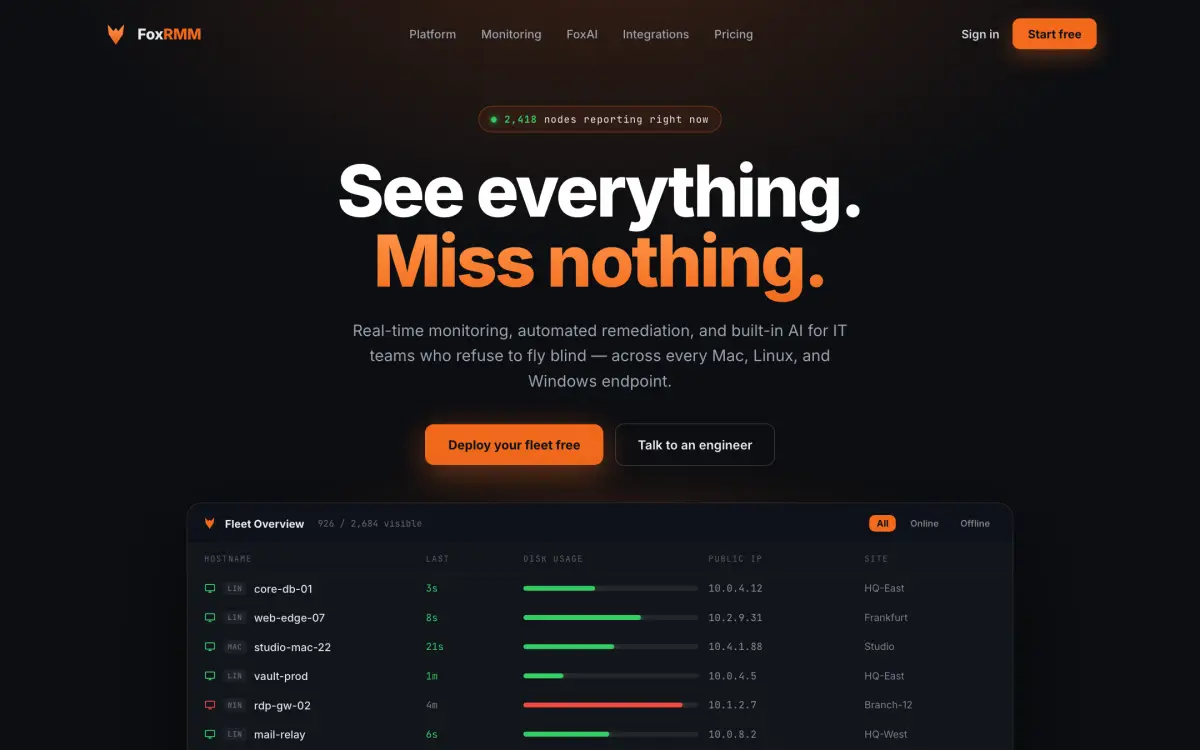 FoxRMM website