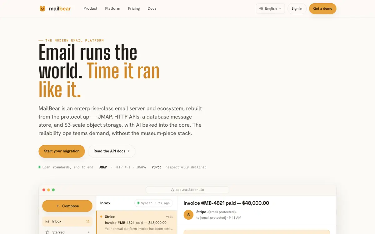 MailBear website